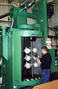 2460 Spinner Hanger shot blasting machine.
